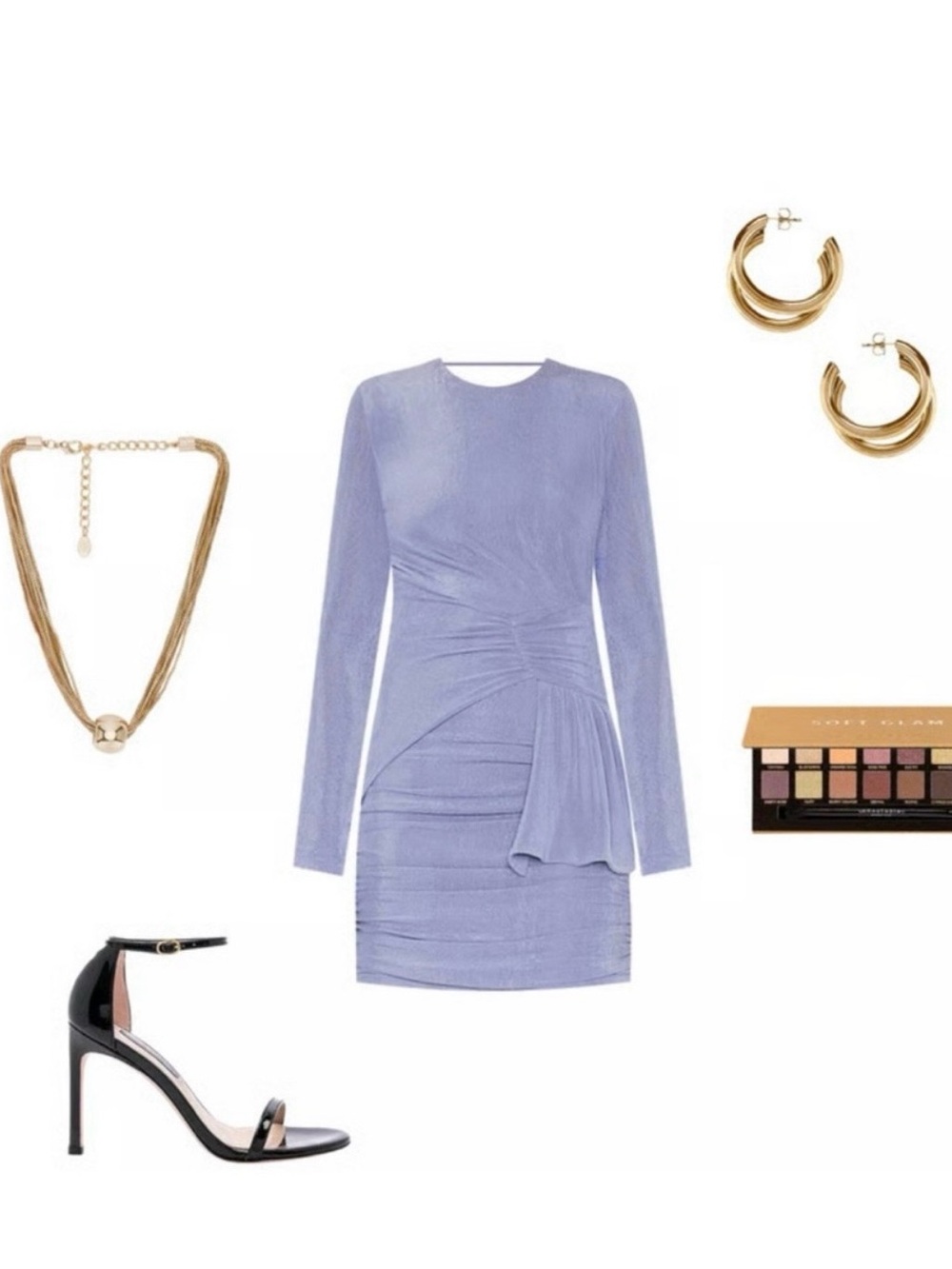 MISHA COLLECTION Lavender Backless Long-Sleeve Bodycon Dress - Picture 2 of 9